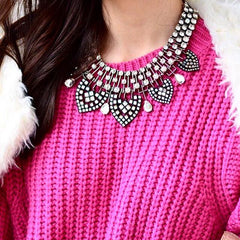 Luxe Greek & Chic Rhinestone Statement Necklace
