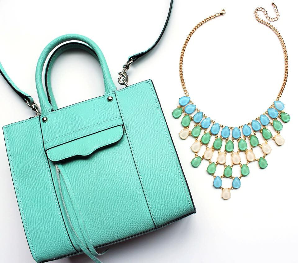 Draped Jewel Statement Necklace- Blue
