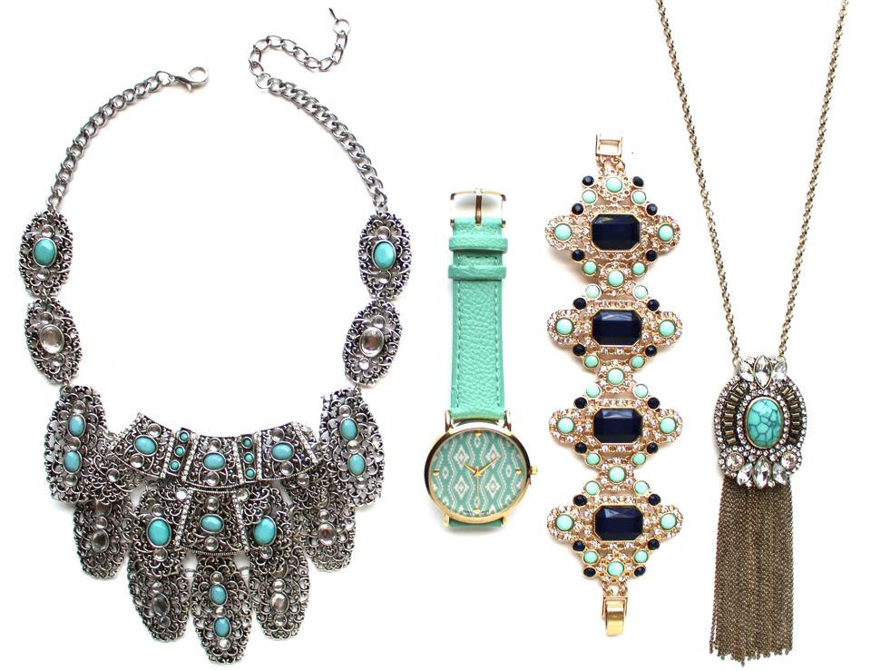 Bohemian Metal Turquoise Stone Necklace