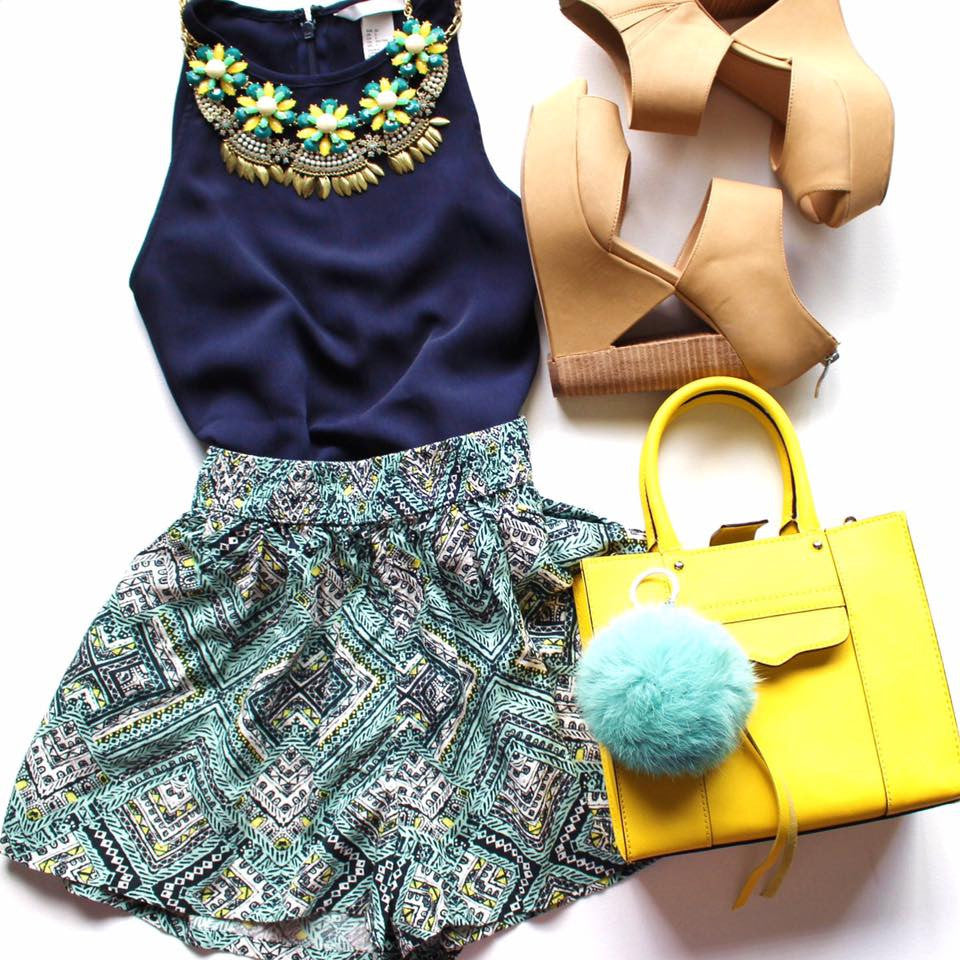 Floral Jeweled Gemstone Necklace- Teal