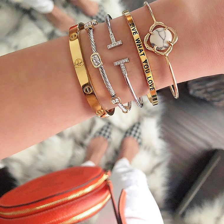 LIVE WHAT YOU LOVE* Cuff Bracelet- Gold