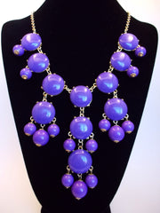 Bubble Statement Necklace- Purple