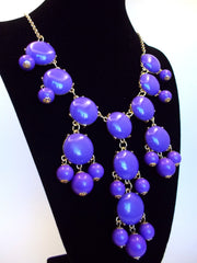 Bubble Statement Necklace- Purple