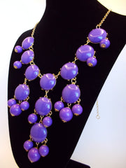 Bubble Statement Necklace- Purple