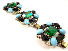 Luxe Turquoise & Emerald Statement Bracelet