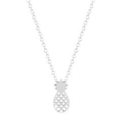 Pineapple Pendant Dainty Necklace- Silver