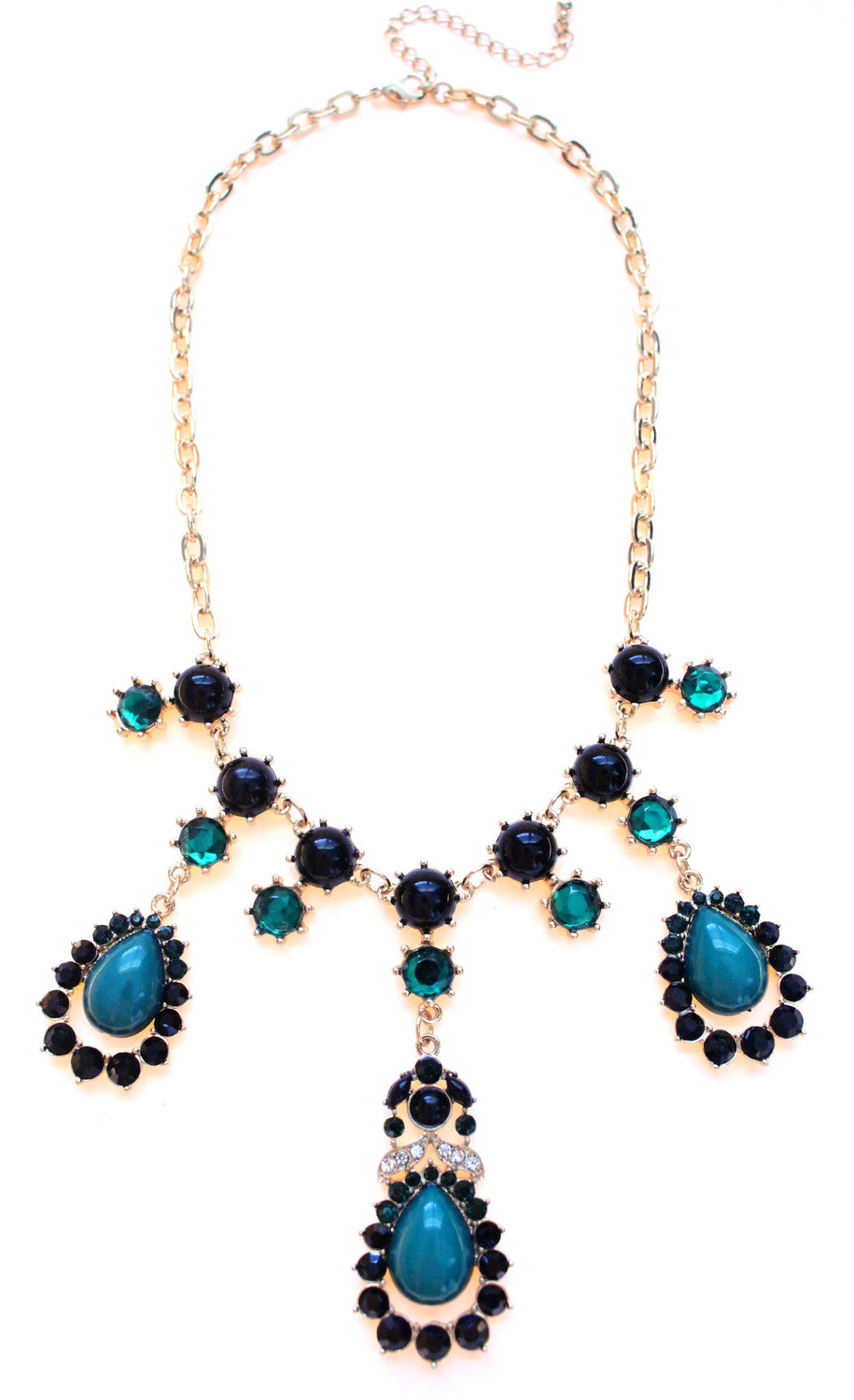 Teardrop Crystal Jeweled Necklace