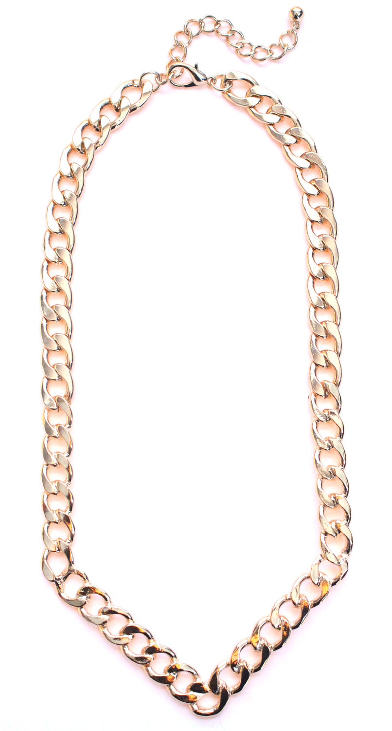V-Shaped Gold Curb Chain