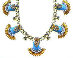 Luxe Jeweled Fan Statement Necklace