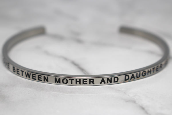 Turtleland 925 Sterling Silver 'Mother Daughter' Adjustable Bead Bracelet - 7-9 Inches - Love Theme