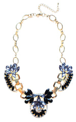 Crystal Icing Statement Necklace- Black