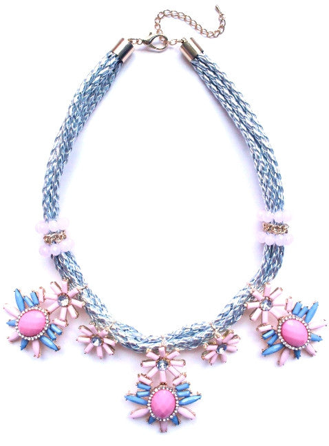 Leather & Jewels Statement Necklace