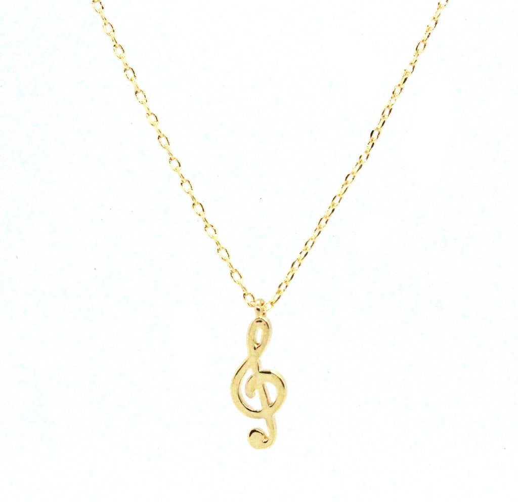 Musical Note Pendant Necklace- Gold