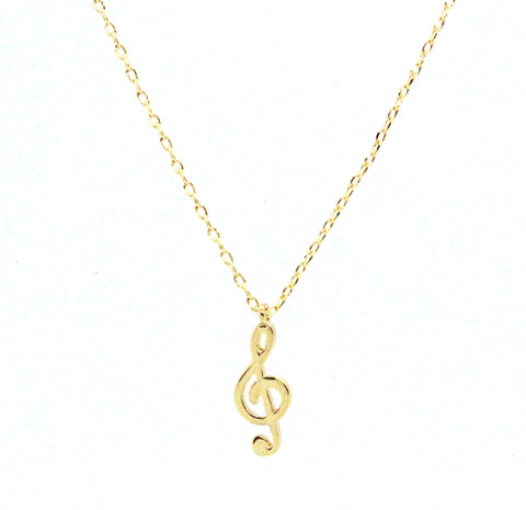 Musical Note Pendant Necklace- Gold