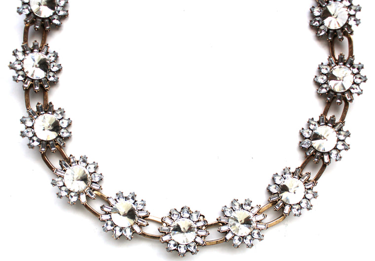 Luxe Sparkling Flower Garland Necklace
