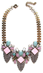 Luxe Deco Crystal Arrowhead Necklace- Pink