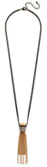 Gina Two-Tone Embellished Tassel Necklace