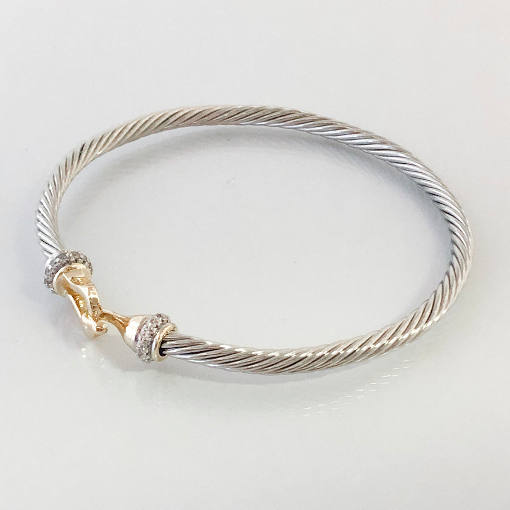 Stack It Up Bangle Bracelet- Hooked Crystal Cuff