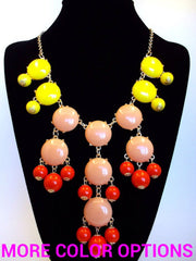 Bubble COLOR-BLOCK Statement Necklace- Sunset