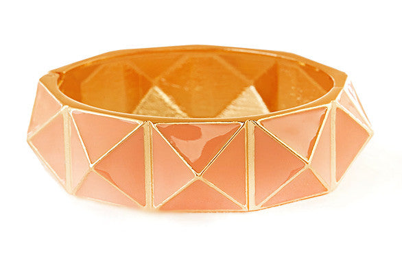 Pyramid Bangle Bracelet- Peach