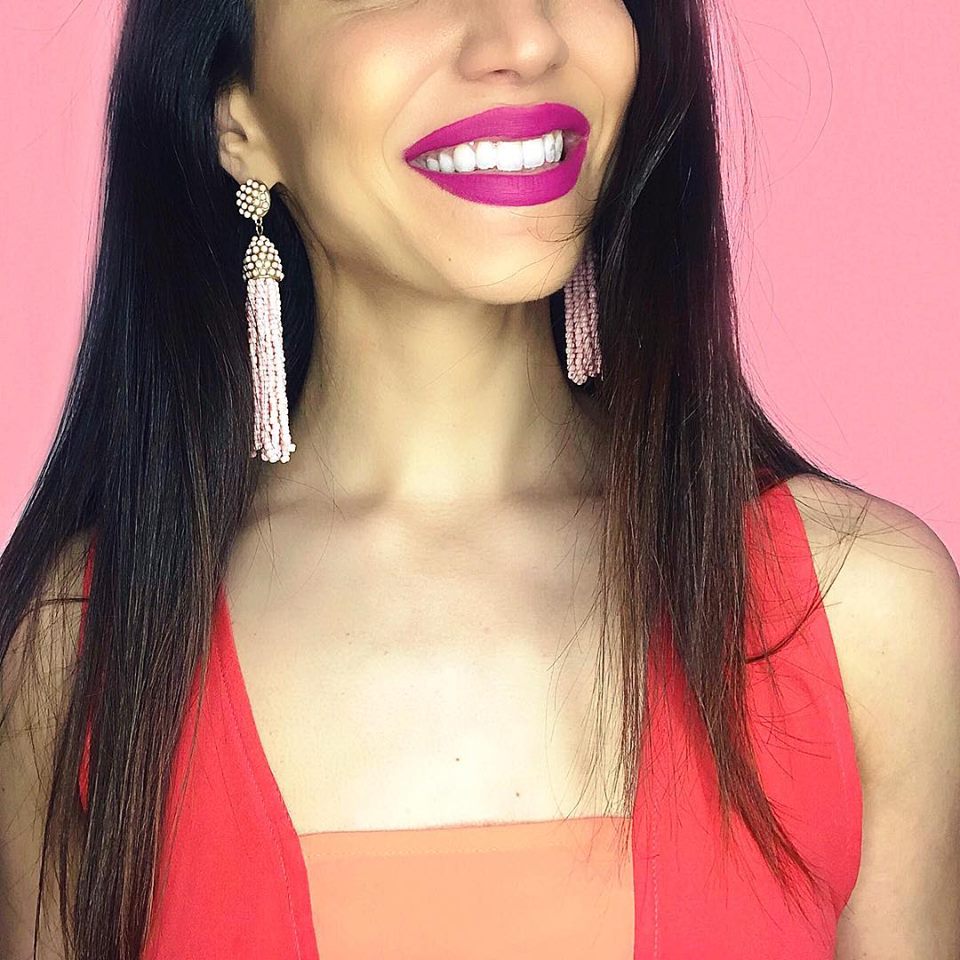 Victoria Joy Tassel Earrings- Light Pink