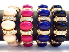 Designer Inspired Bauble Crystal Stretch Bracelet