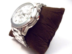 Metal Oversized Geneva Platinum Watch- Silver