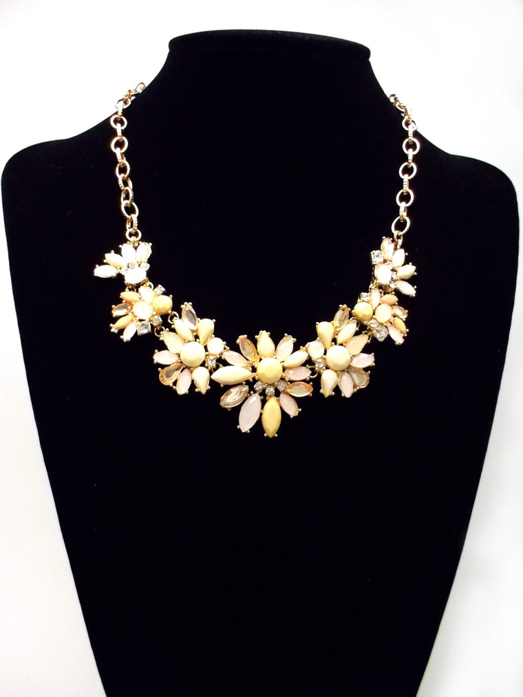 Floral Cluster Jeweled Necklace