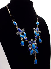 Shades of Blue Teardrop Leaf Necklace
