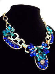 Crystal Icing Statement Necklace- Royal