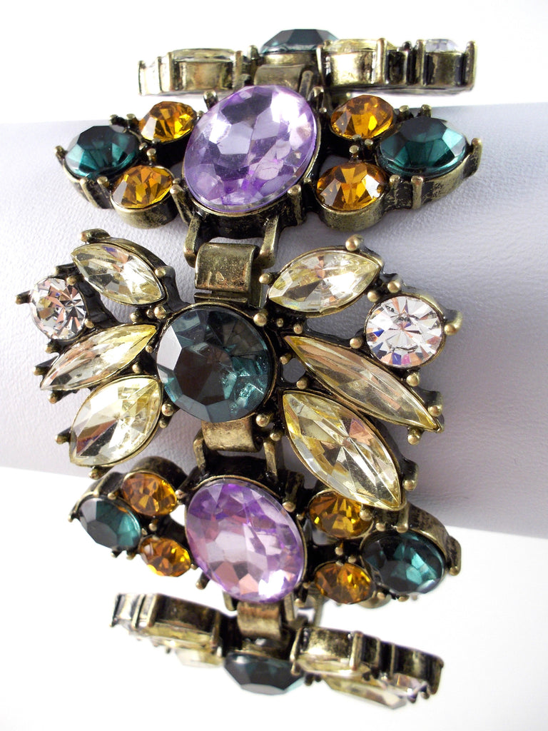 Luxe Vintage Inspired Crystal Statement Bracelet
