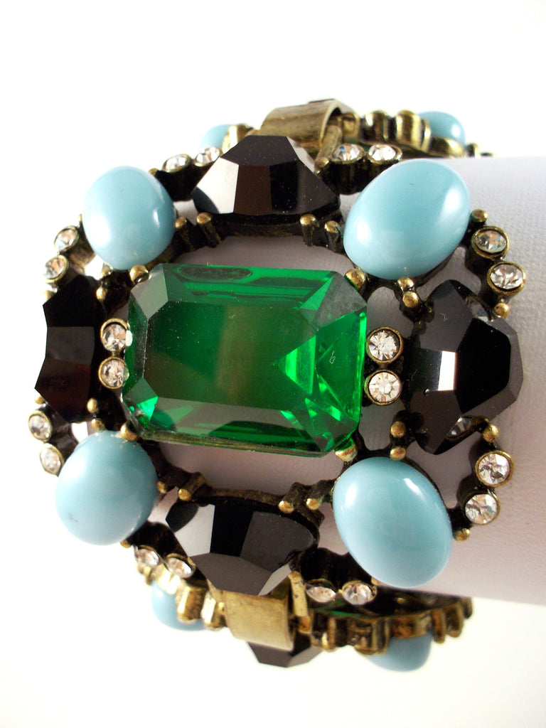 Luxe Turquoise & Emerald Statement Bracelet