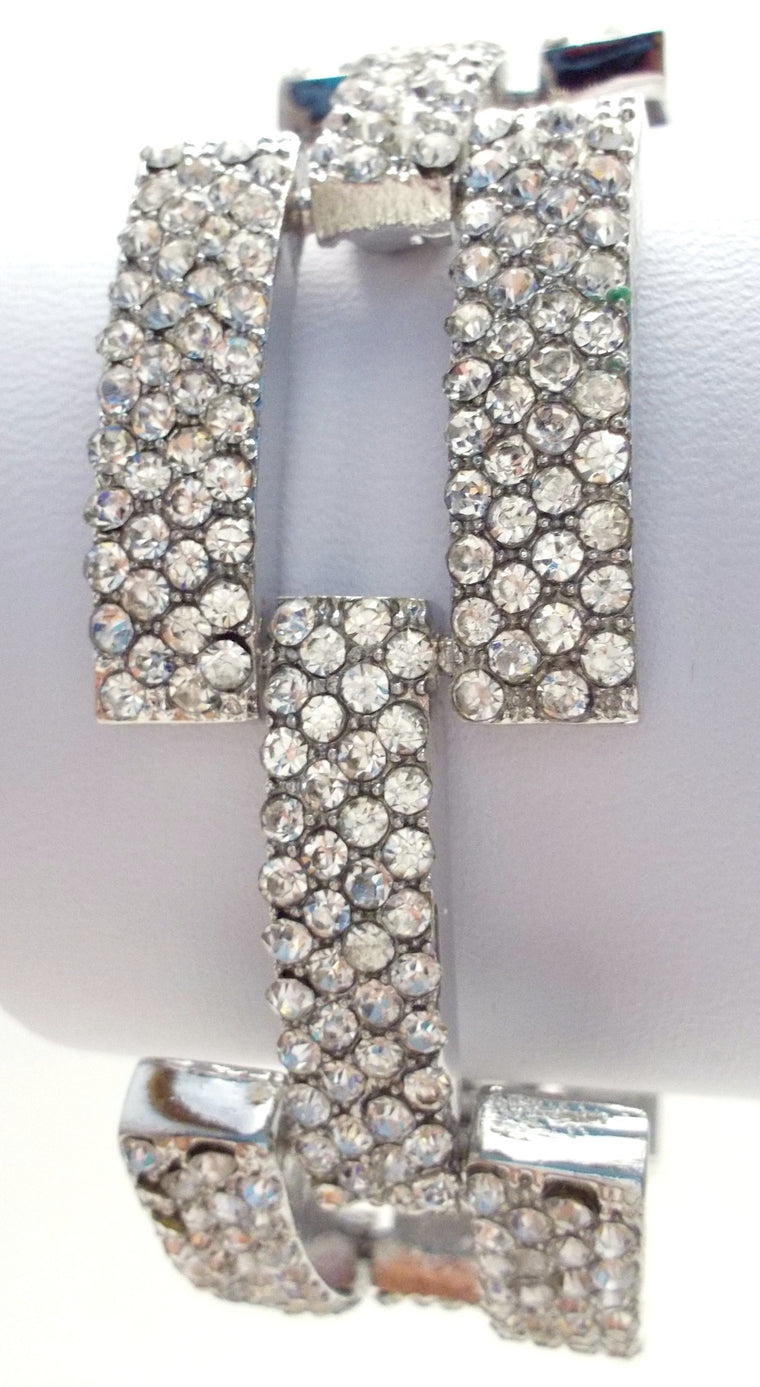 Flat Square Pavé Crystal Bracelet
