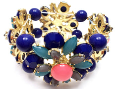 Floral Jeweled Gemstone Stretch Bracelet