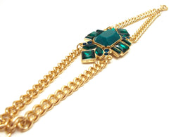 Emerald Jeweled Pendant Bracelet
