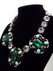 Luxe Turquoise & Emerald Statement Necklace