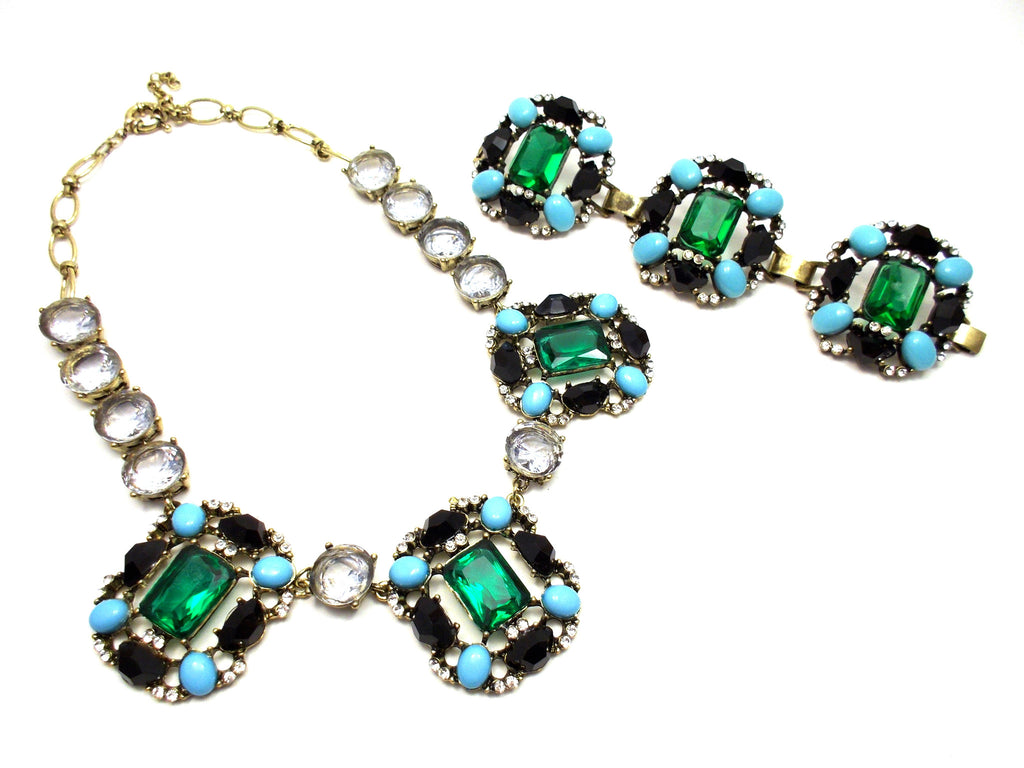 Luxe Turquoise & Emerald Statement Bracelet