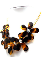 Tortoise Mini Flower Chain Necklace