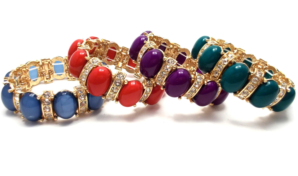Designer Inspired Bauble Crystal Stretch Bracelet-2 NEW Colors Options