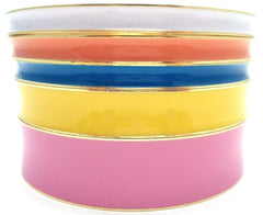 Multi-Colored Lacquered Bangle Set of 5- Pink Multi