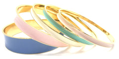 Multi-Colored Lacquered Bangle Set of 5- Pastels