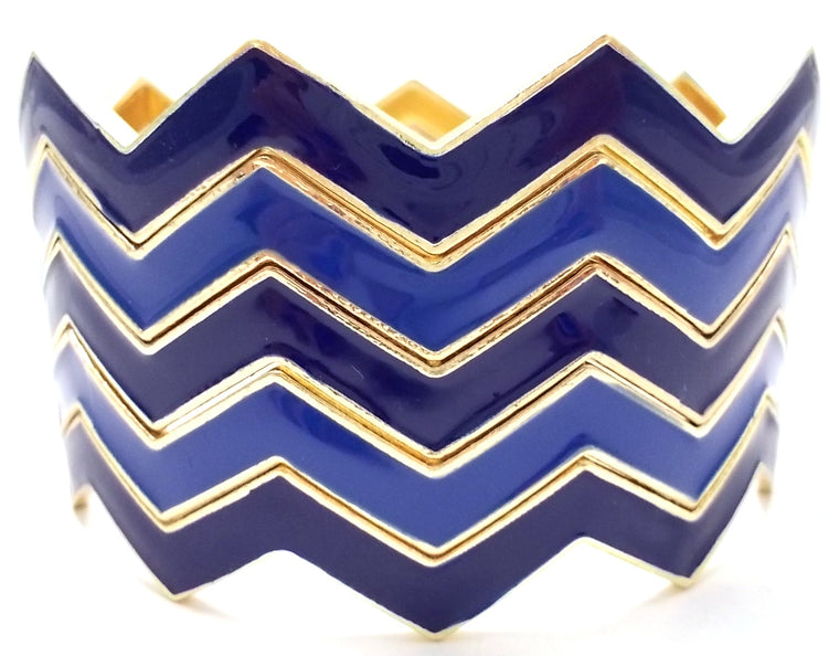 Chevron Bangles Set of 5- Blue