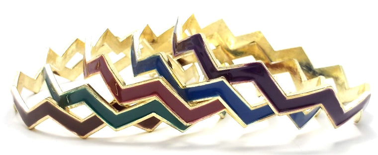 Chevron Bangles Set of 5- Multi