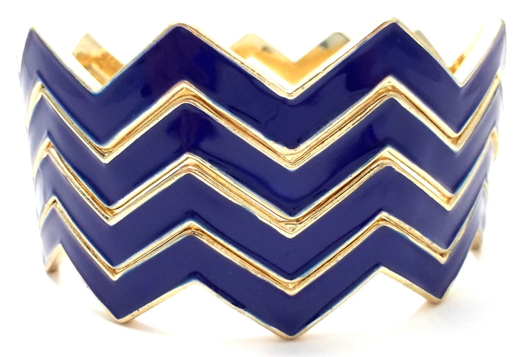 Chevron Bangles Set of 4- Navy