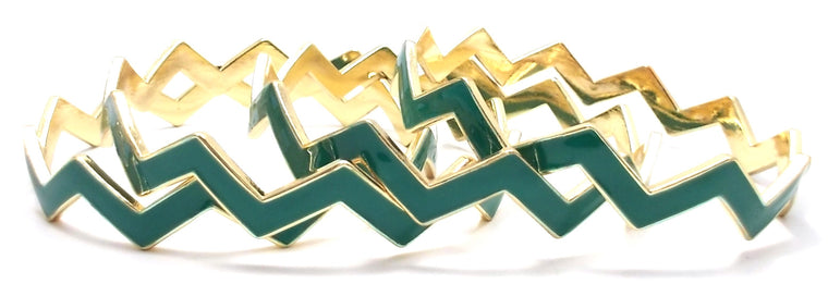 Chevron Bangles Set of 4- Green