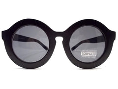 Retro Round Sunglasses- Matte Black