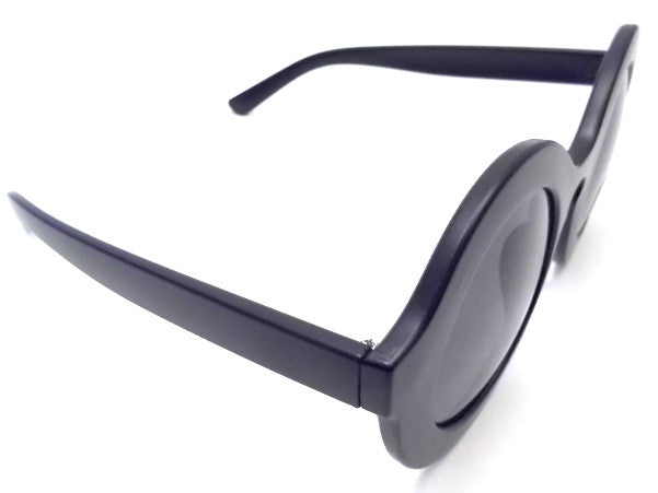 Retro Round Sunglasses- Matte Black