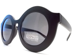 Retro Round Sunglasses- Matte Black