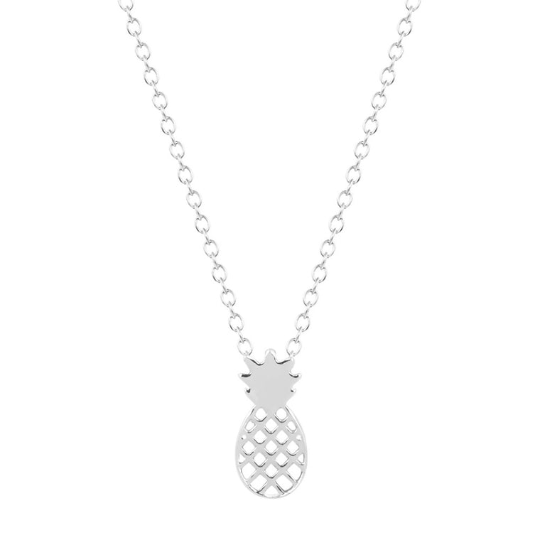 Pineapple Pendant Dainty Necklace- Silver