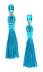 Andrea Sky Tassel Earrings- Turquoise